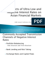 Effects of Ultra Low and Negative Interest Rates On Asian Financial Markets