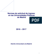 Ingreso en Universidades Madrileñas
