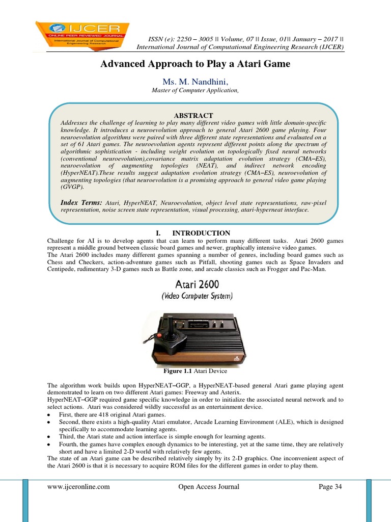 Neuroevolution for Atari Game AI | PDF | Artificial Neural Network ...