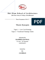 Shri Ram School of Architecture Thesis Programme 2016-17 Topics