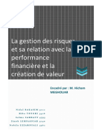 La Gestion Des Risques Et Sa Relation Avec La Perdormance de Letreprise Et La Création de Valeur