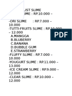 Price List Slime