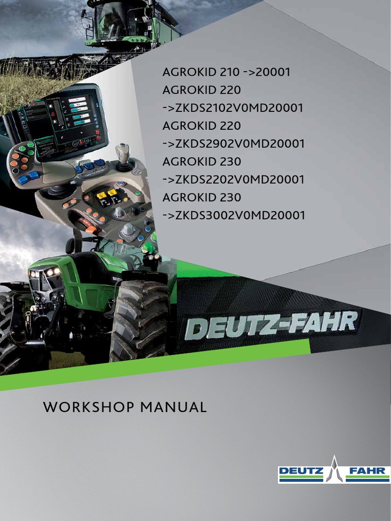 Deutz Fahr Agrokid 30 40 50 Manual Operating Maintenance