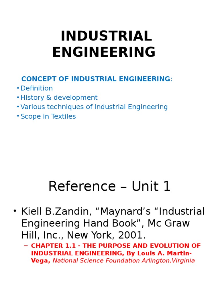 Overview of Industrial Engineering Concepts | PDF | Industrial ...