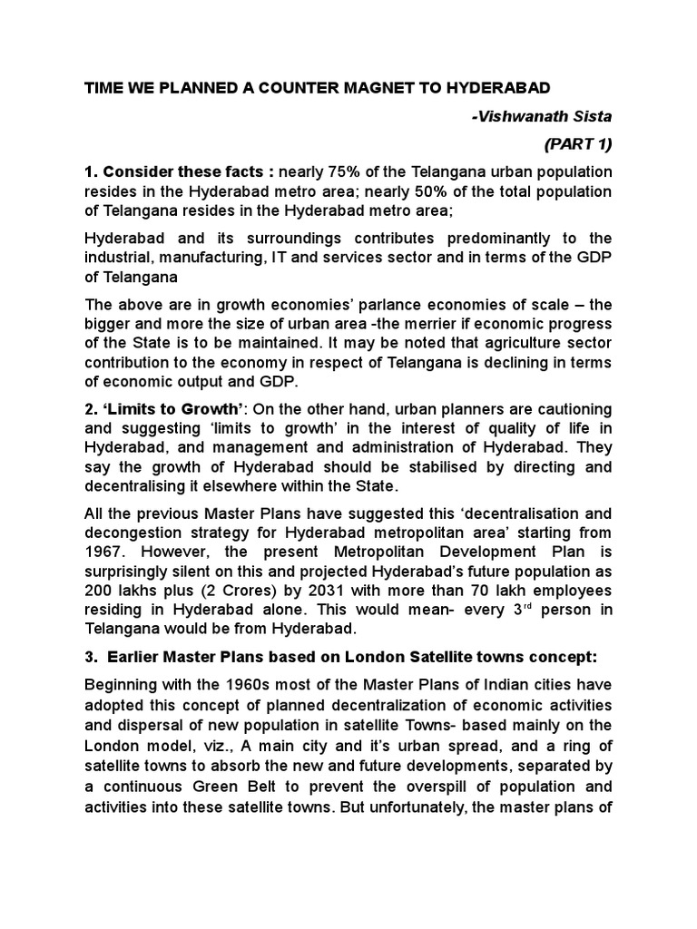 Counter To HyderabadPart 1 PDF Metropolitan Area Decentralization
