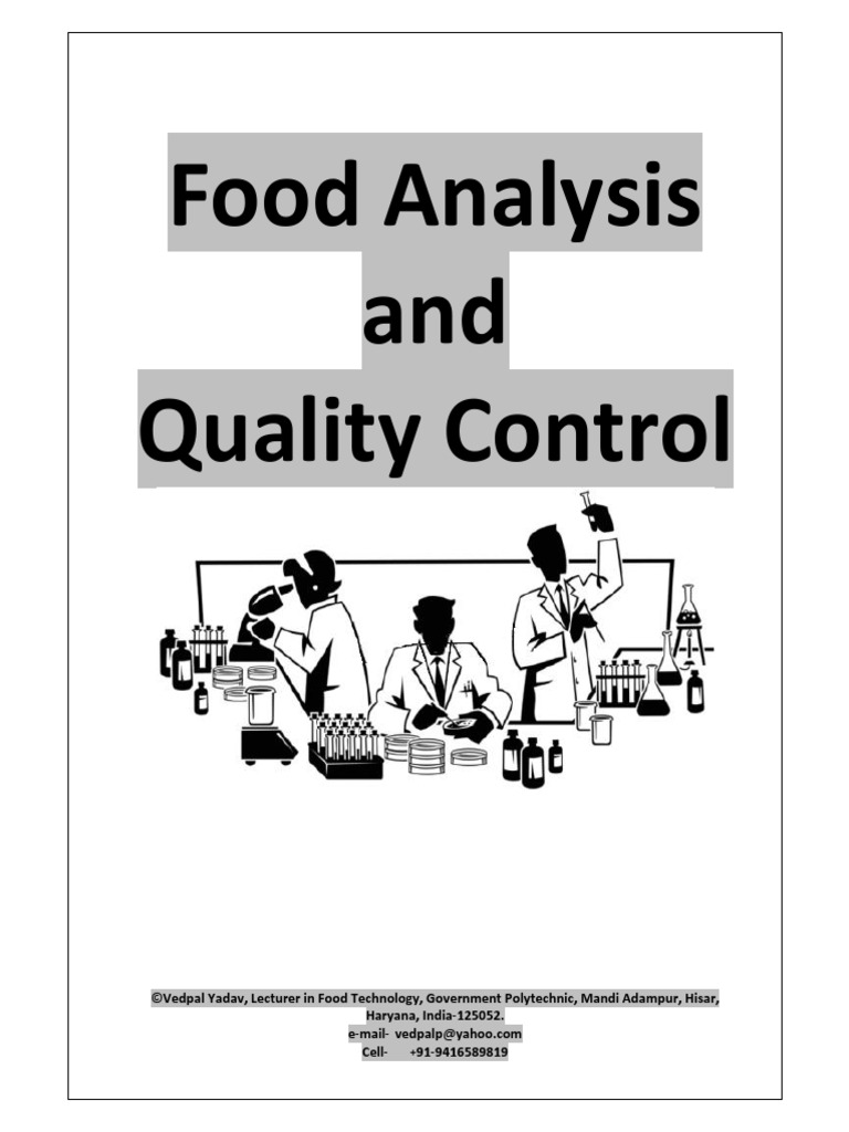 Food Analysis and Quality Control Flavor Sampling (Statistics)