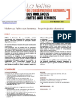 Violences Faites Aux Femmes: Les Principales Données Du Ministère Des Affaires Sociales, de La Santé Et Des Droits Des Femmes