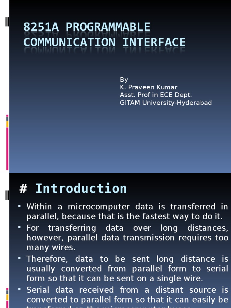 Overview of Serial Data Communication | PDF | Input/Output | Digital ...