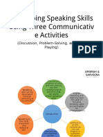 Developing Speaking Skills Using Three Communicativ e Activities