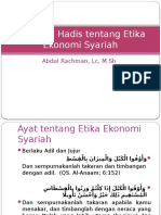 Ayat Dan Hadis Tentang Etika Ekonomi Syariah