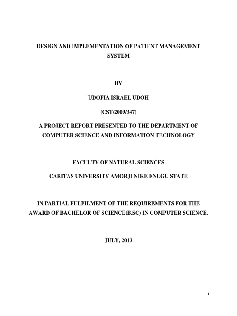 Design and Implementation of Patient Management System PDF | PDF ...