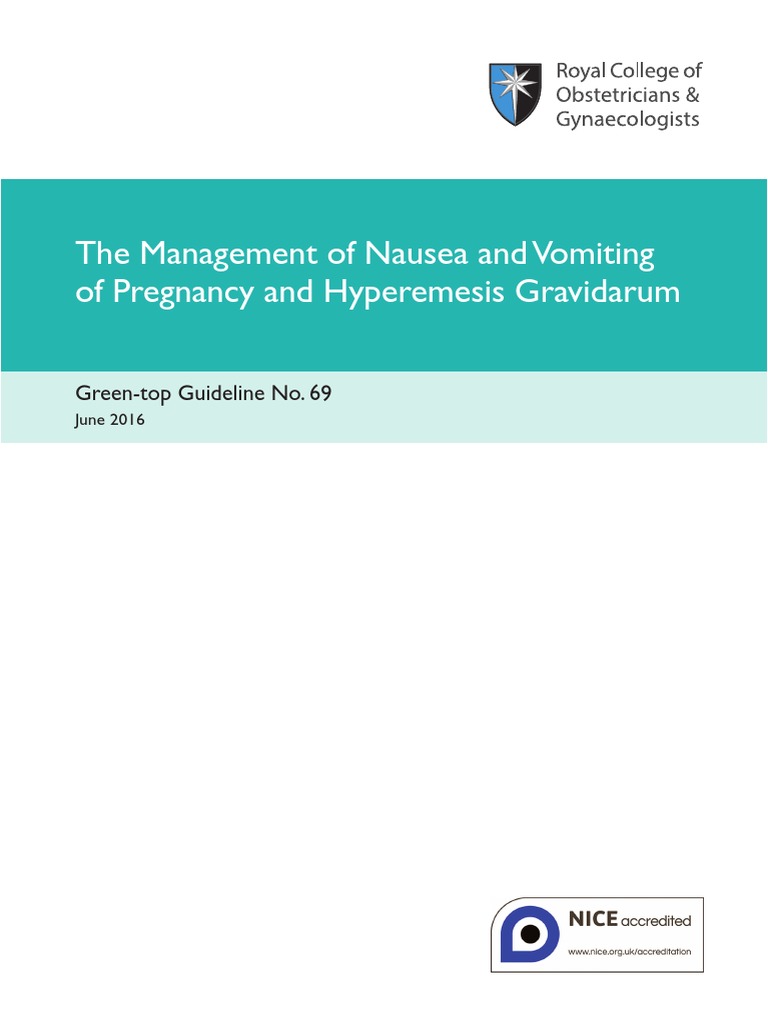 RCOG Recomendation For Treating HEG | PDF | Nausea | Intravenous Therapy