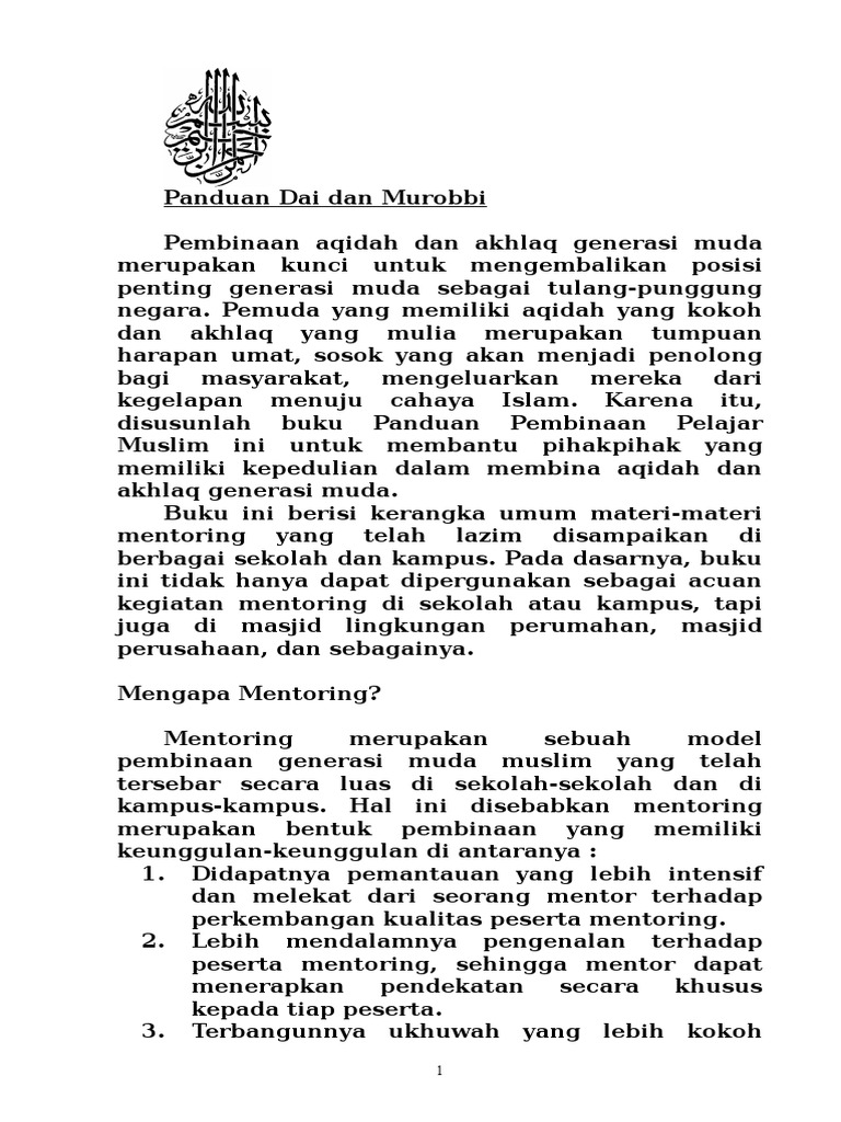 Panduan Dai Murobbi Panduan Dai Murobbi