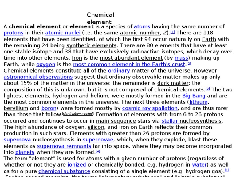 Understanding Chemical Elements and Their Formation | PDF
