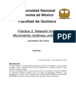 Práctica 3. Relación Lineal (Movimiento Rectilineo Uniforme)