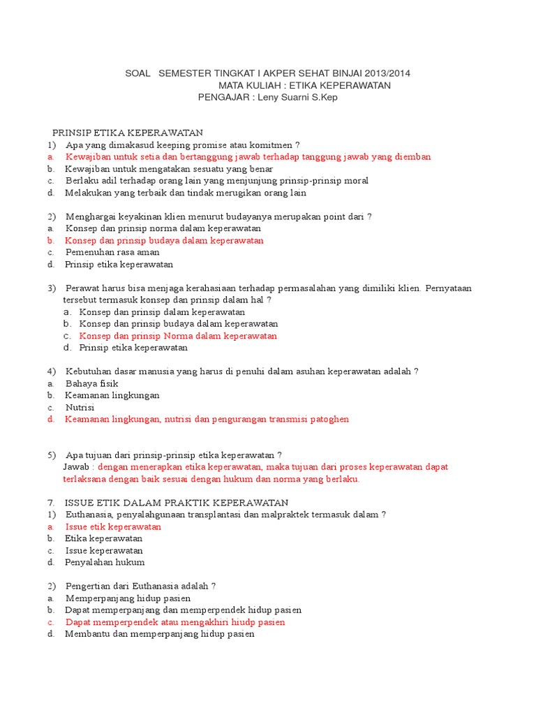 Soal Etika 2016 Uts