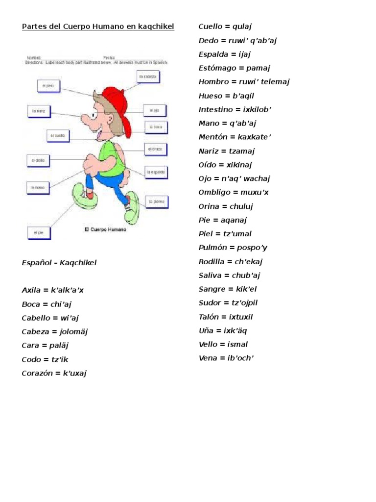 Partes Del Cuerpo Humano en Kaqchikel