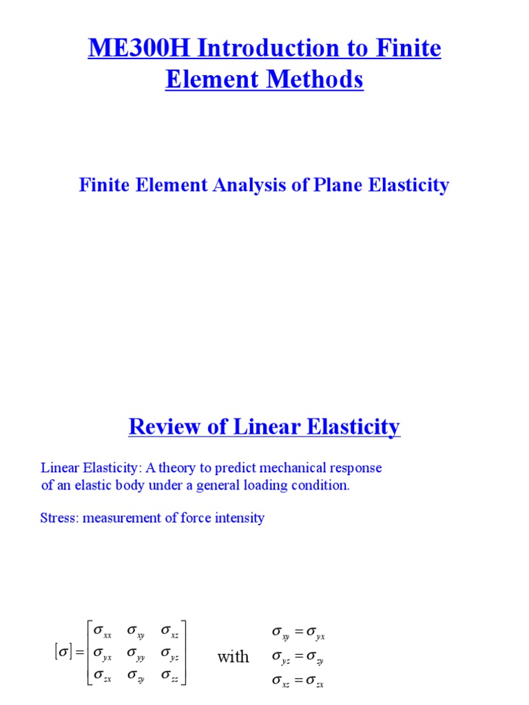 ME300H Introduction To Finite Element Methods | Download Free PDF ...