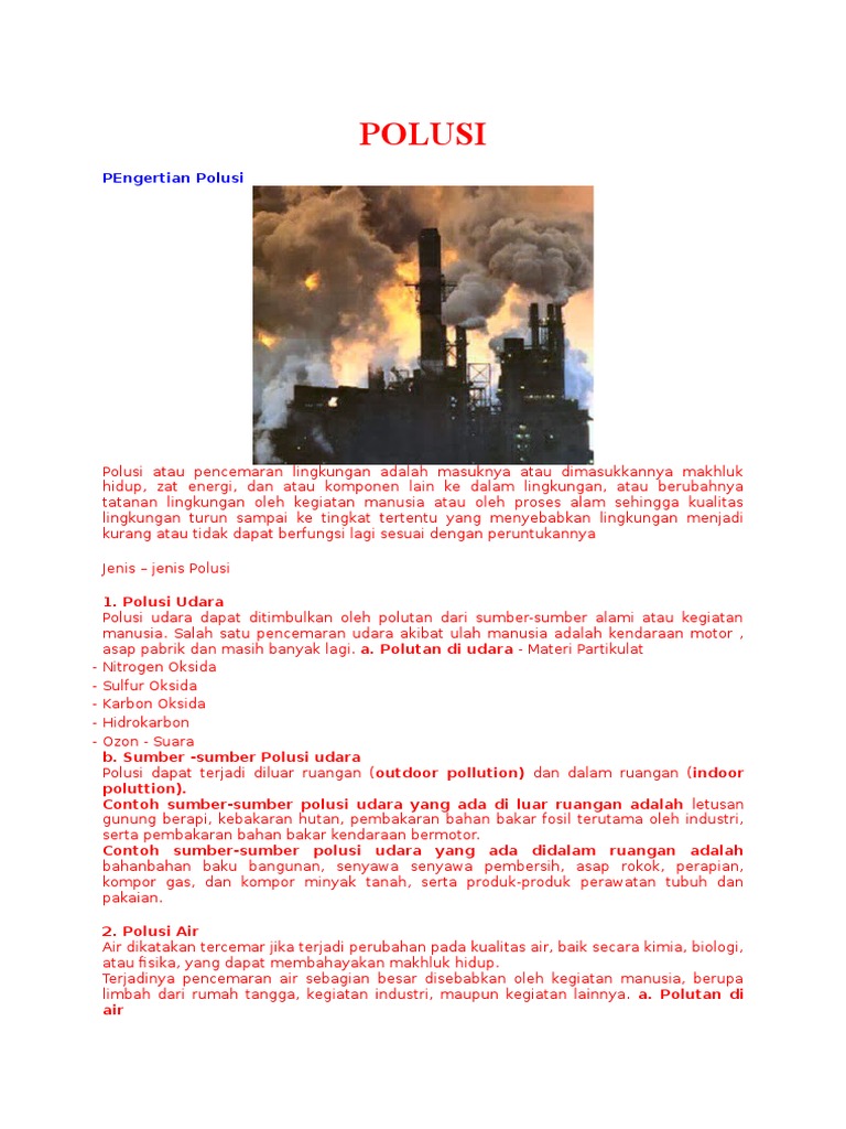 Contoh Polutan Air Yang Dapat Menstimulasi Pertumbuhan