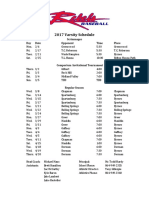 2017 Varsity Baseball Schedule