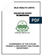 Mobile Health Units: Evaluation Report Pre-Qualification