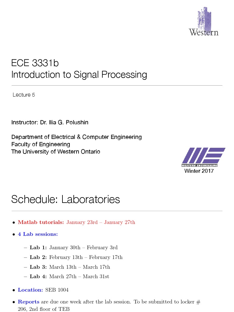 Digital Signal Processing Lecture+5,+January+20th PDF Digital Signal Processing Electrical