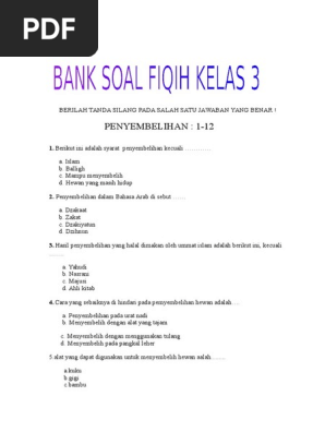 Bank Soal Fiqih