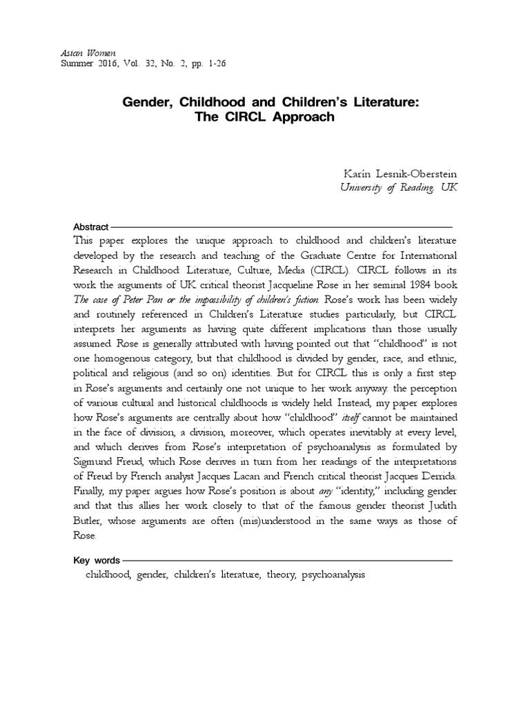 thesis on children's literature pdf