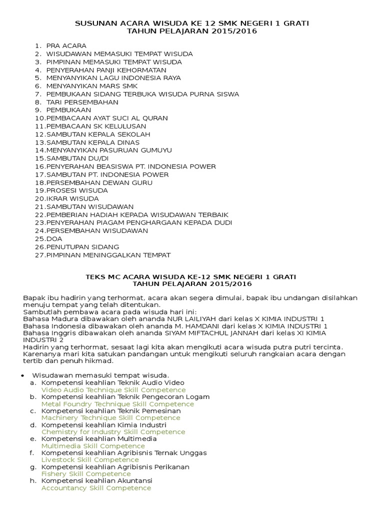 Teks Pembawa Acara Perpisahan Bahasa Inggris Berbagi