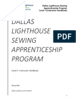 Dallas Lighthouse Sewing Apprenticeship Program: Level 1 - Instructor Handbook