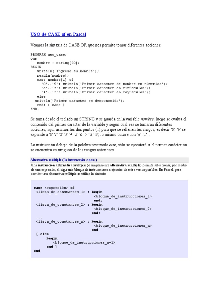 USO de CASE of en Pascal | PDF | Zodíaco | Signo Astrológico