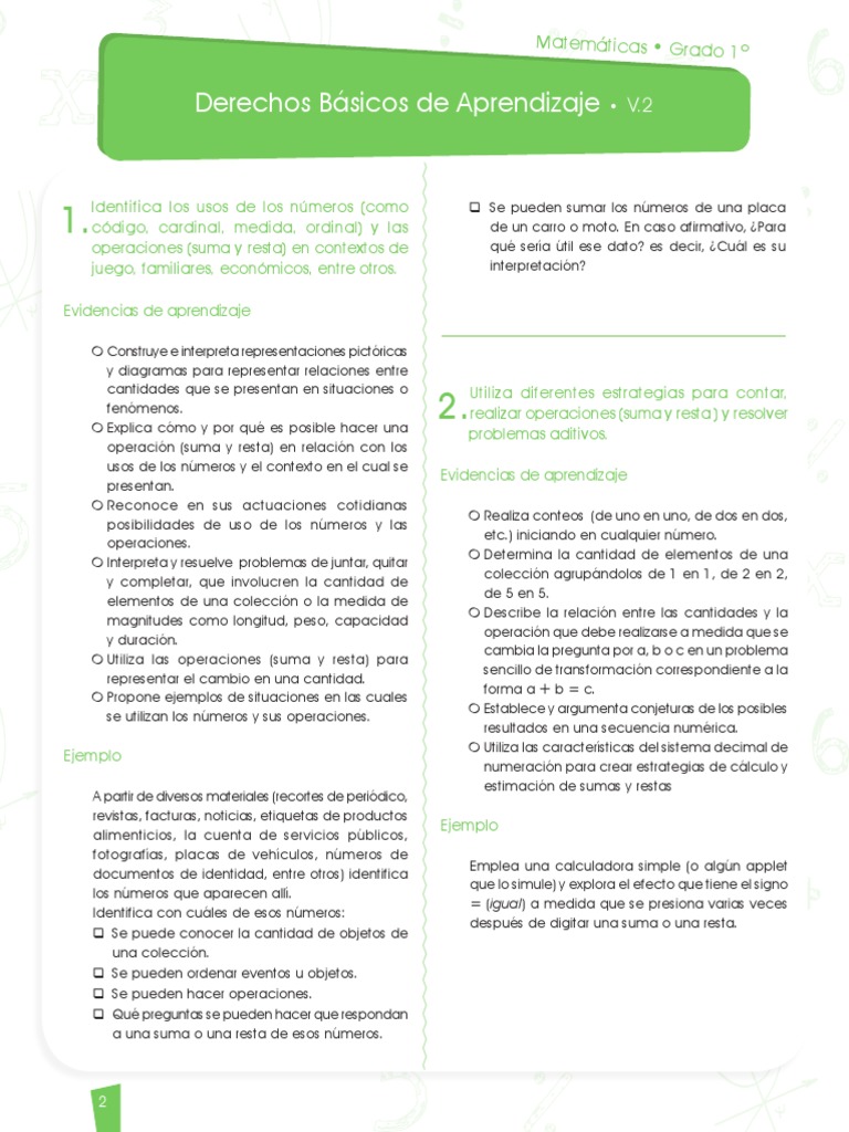 DBA Matemáticas para Primer Grado | PDF | Medición | Cantidad