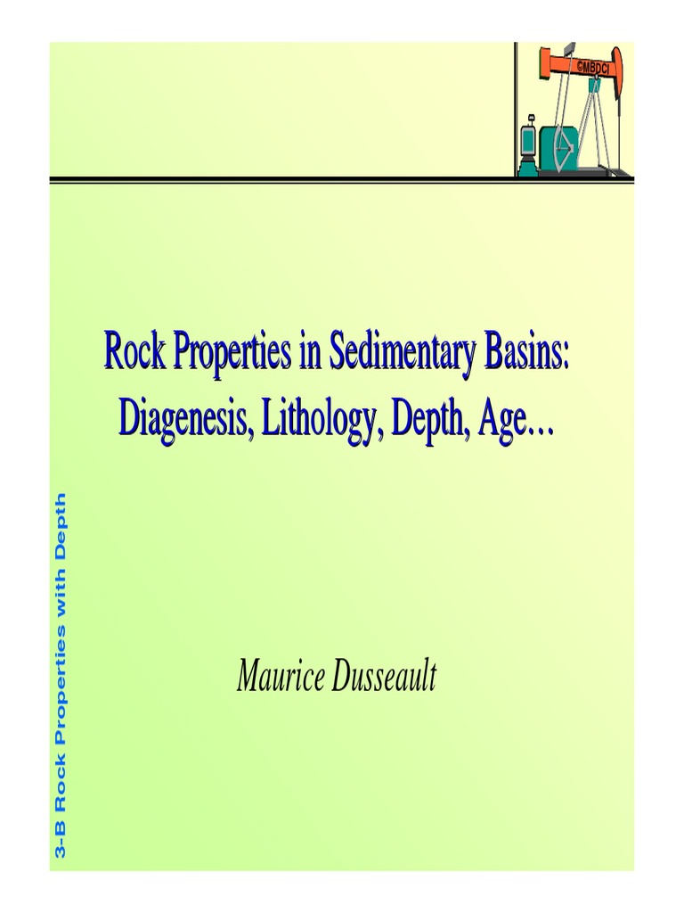 Rock Properties in Sedimentary Basins Diagenesis, Lithology, Depth