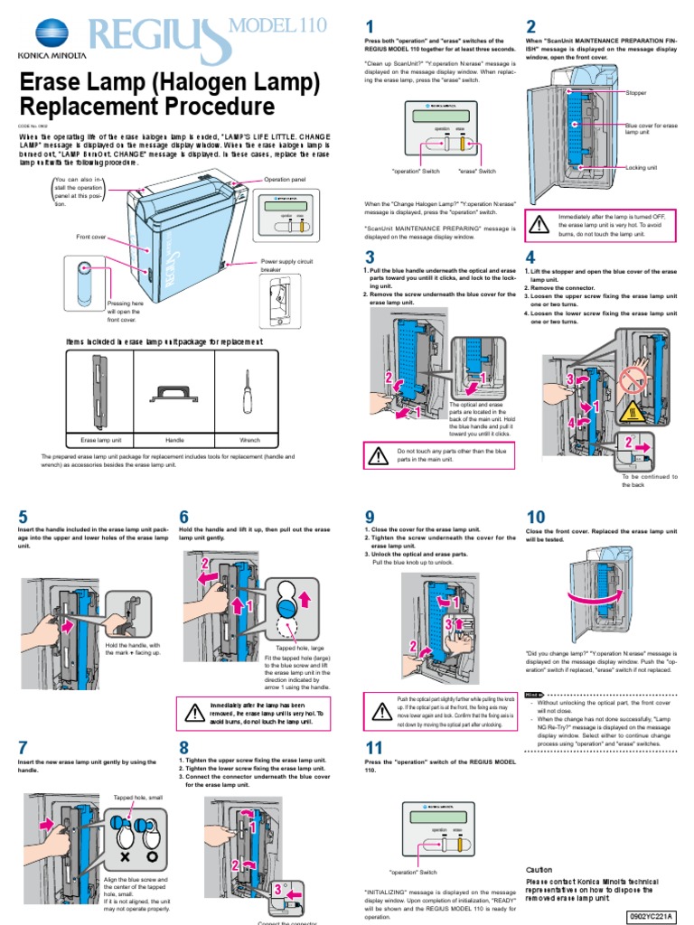 Regius Model 110 Erase Lamp Replacement | PDF | Switch | Screw