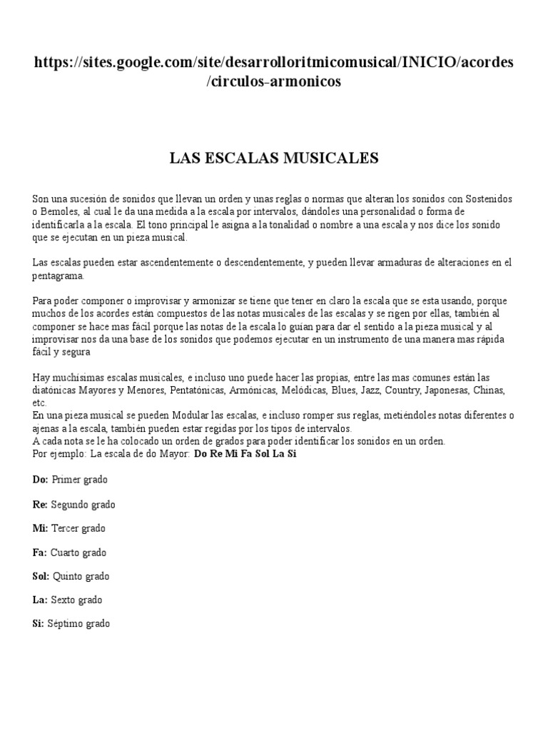 Escalas y Acordes Musicales Esenciales | PDF | Escala (música) | Acorde ...