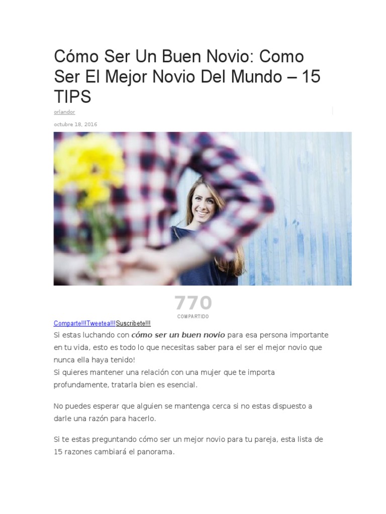 Como Ser Un Buen Novio