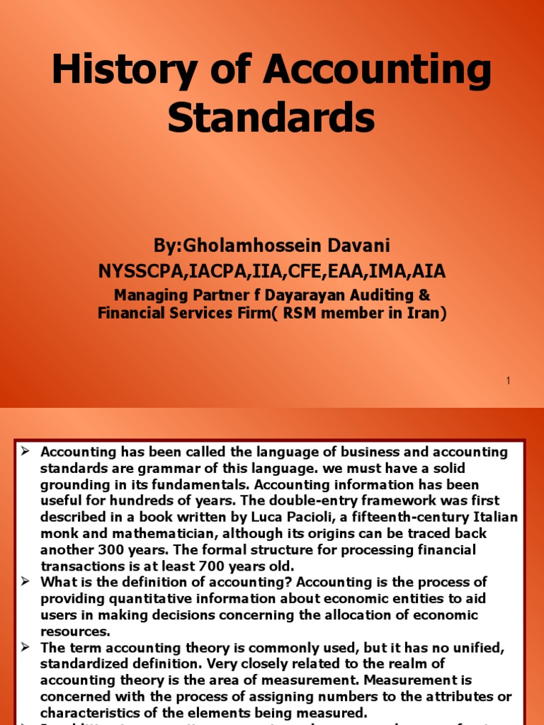 History of Accounting Standards