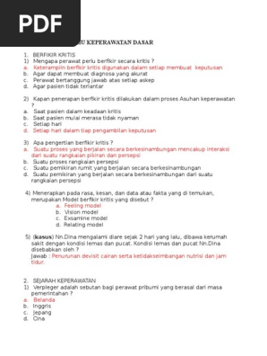 Soal Keperawatan Dasar