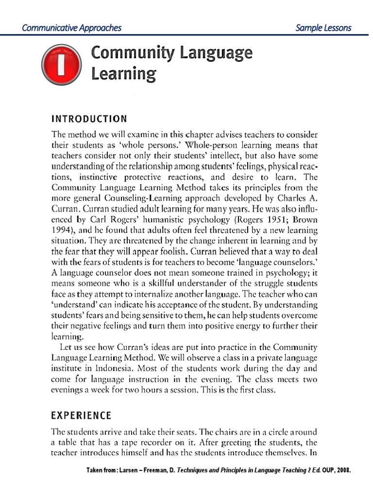 01 Communicative Language Learning | PDF | Language Arts & Discipline