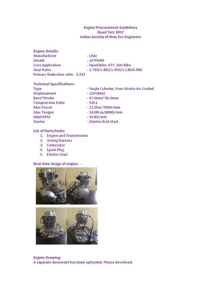 Engine Procurement Guidelines | PDF