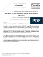 Web Based Targeted Advertising a Study Based on Patent Information 2014 Procedia Economics and Finance