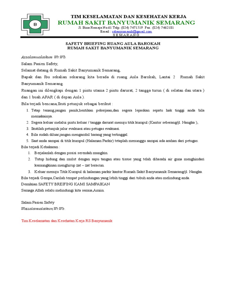 Safety Briefing | PDF