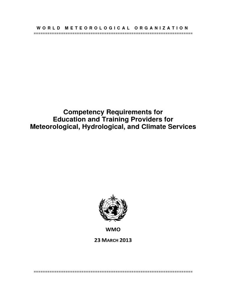 Competency Framework for Meteorological Training | PDF | Competence ...