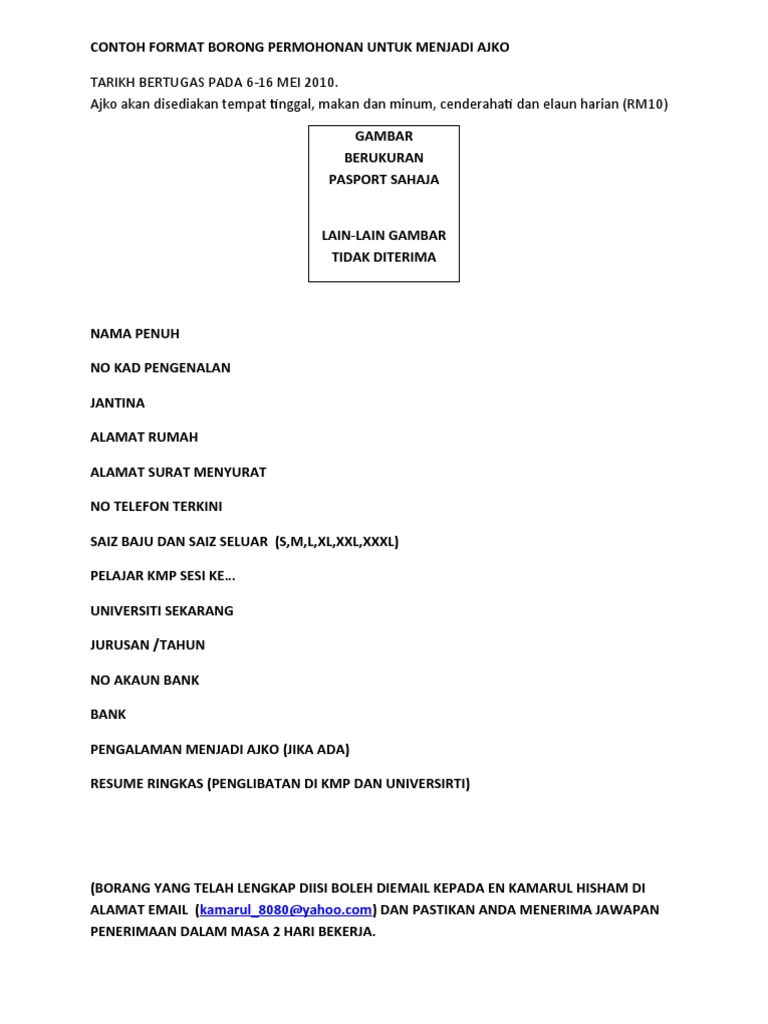 Contoh Borang Ajko Pdf