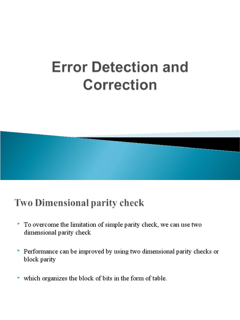 Two-Dimensional Parity Check Explained | PDF