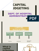 Capital Budgeting: Dept. of Hospital Administration