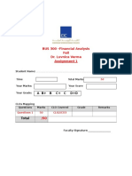 BUS 300 Financial Analysis Assignment 1