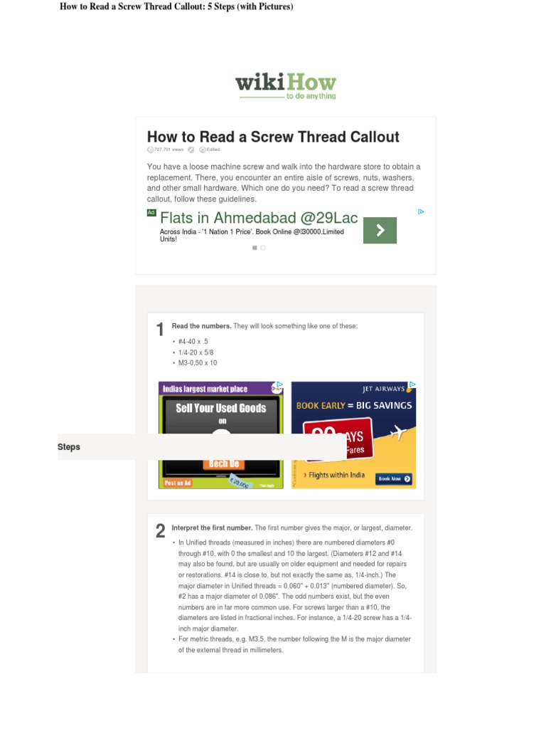 Bolt Read A Screw Thread Callout | PDF | Screw | Metalworking