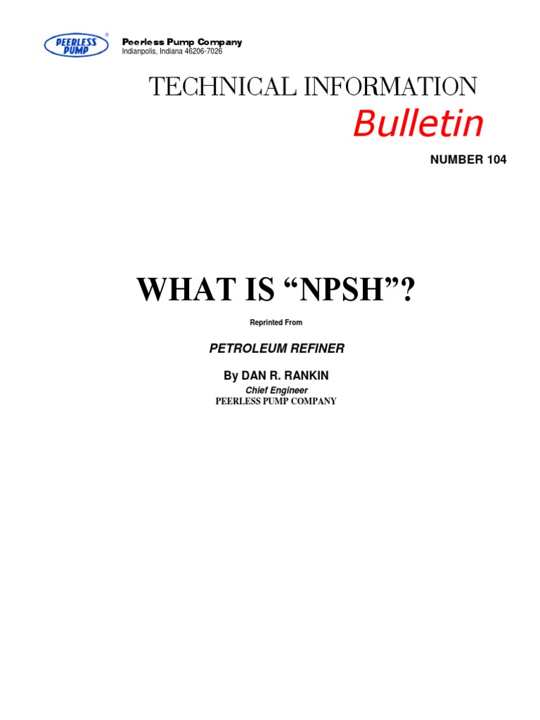 Npsh Calculations Pdf Pdf Pump Pressure