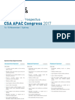 CSA APAC Congress 2017 Sponsorship Prospectus